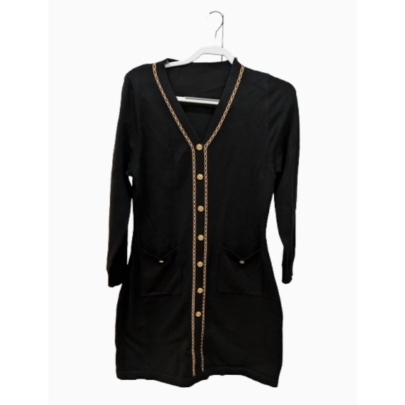 Elegant Black Warm Dress - Picture 4 of 7